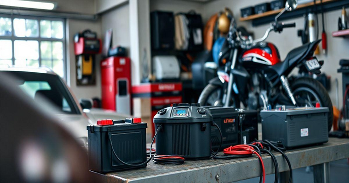 Carregador de Bateria de Carro e Moto
